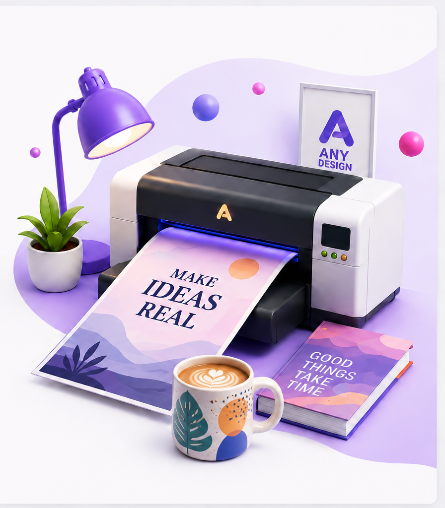 Printer producing a colorful design